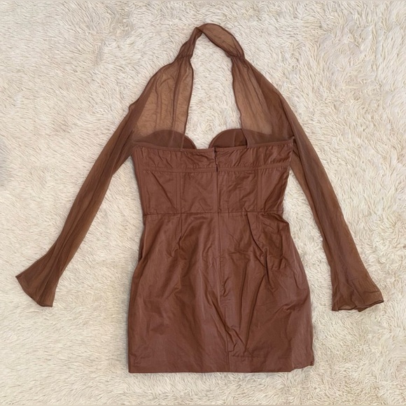 NWOT House of CB Mayara Structured Corset Mini Dress Mocha Brown Sz XL PLUS CUP - Picture 6 of 10
